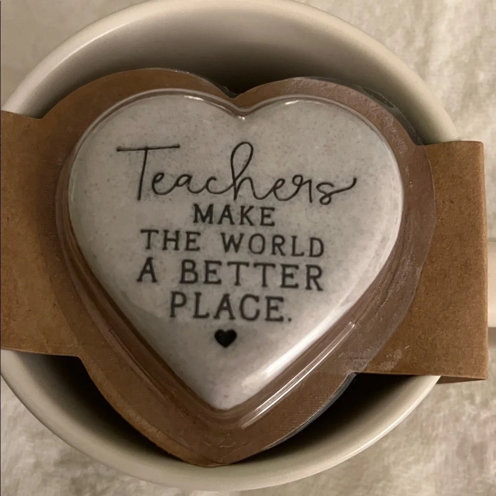 Heartfelt Teacher Mug with Stone Accent